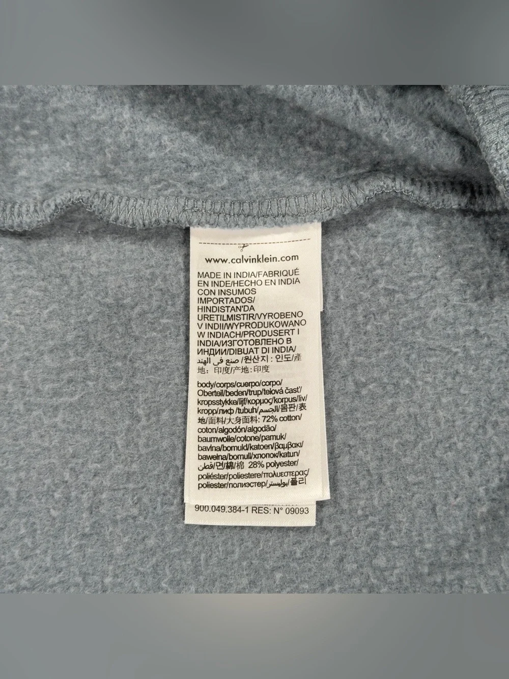 Calvin Klein Jeans Hoodie Mens M Blue Monogram Logo Fleece Pullover Sweatshirt - Picture 4 of 9